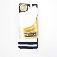 White Wrightsock Cushioned DLX Crew - L